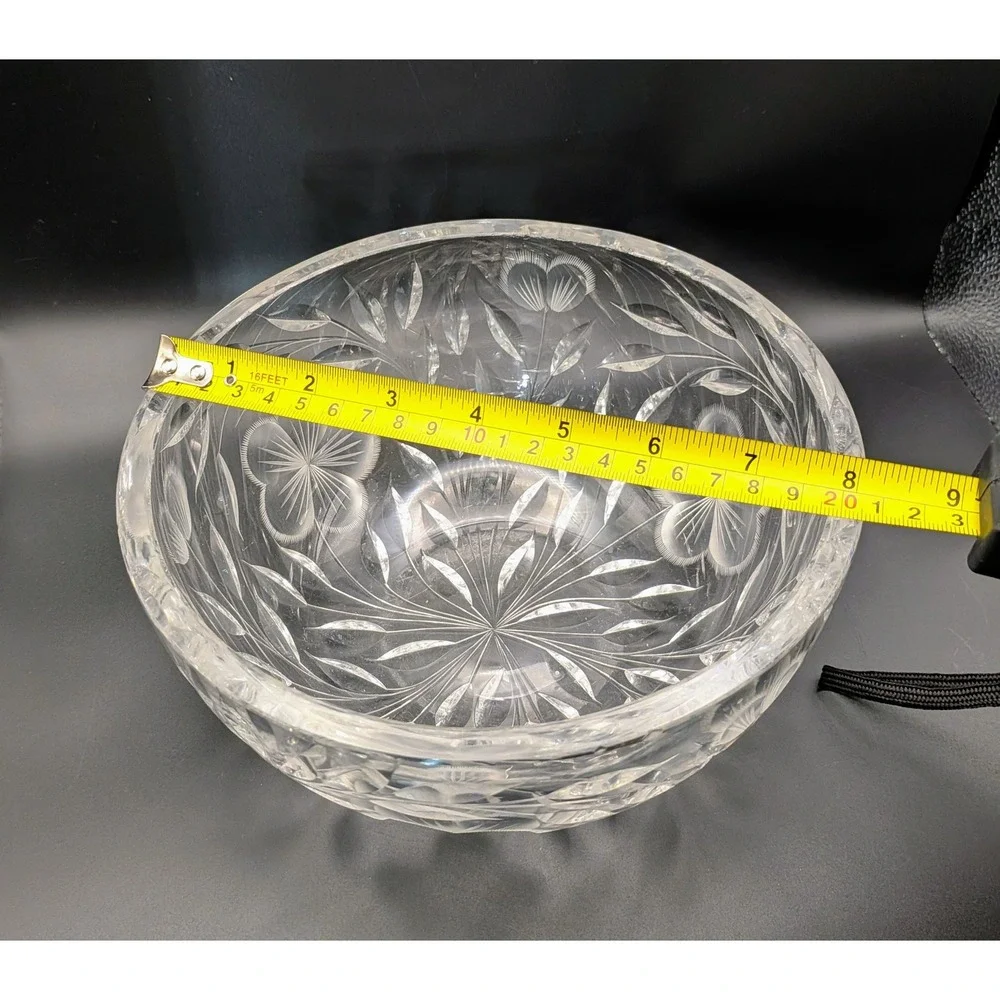 Vintage Heavy Cut Glass Crystal Covered Server